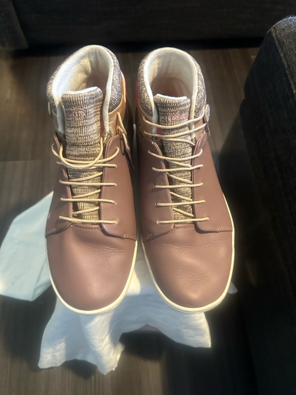 PLAE Women's Sneakers in Mauve Brown with Cream Soles